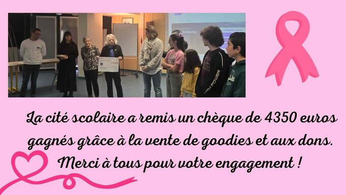 La cité scolaire a remis un chèque de 4350 euros gagnés grâce à la vente de goodies et aux dons.jpg